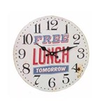 Ficha técnica e caractérísticas do produto Relógio de Parede Free Lunch Tomorrow 34Cm