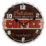Ficha técnica e caractérísticas do produto Relógio de Parede Fresh Coffee Bottle em Metal - 20x20 Cm