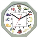 Relógio de Parede Frutas 23cm Nativo