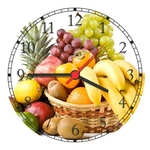 Ficha técnica e caractérísticas do produto Relógio De Parede Frutas Cozinhas Fruteira Gourmet Decorações