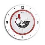 Ficha técnica e caractérísticas do produto Relógio de Parede Galinha Angola 29cm Branco - Relobraz