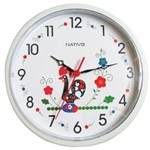 Ficha técnica e caractérísticas do produto Relógio de Parede Galo 23cm Nativo