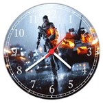 Relógio de Parede Game Battlefield Jogos Decorar
