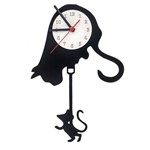 Ficha técnica e caractérísticas do produto Relógio de Parede Gato com Rato Pendurado Linha Pet