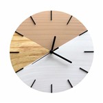 Relógio de Parede Geométrico Branco e Avelã 28cm - Edward Clock