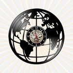 Ficha técnica e caractérísticas do produto Relógio de Parede Globo Terrestre Geografia Professor Vinil LP