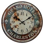 Ficha técnica e caractérísticas do produto Relógio de Parede Grand Hotel Charleston em Metal - 40x40 Cm