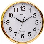 Relogio de Parede Grande Branco e Dourado 36x36cm Lindo ! - Relox