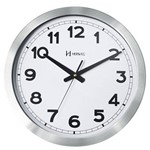 Ficha técnica e caractérísticas do produto Relógio de Parede Grande Herweg 40x40 Alumínio Escovado 6408