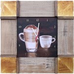 Relógio de Parede Grande Latte Macchiatto e Café Expresso 54x54cm