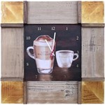 Ficha técnica e caractérísticas do produto Relógio de Parede Grande Latte Macchiatto e Café Expresso 54x54cm