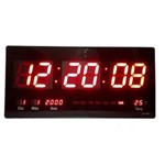 Ficha técnica e caractérísticas do produto Relógio de Parede Grande Led Digital Calendario Termo 46cm