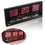 Relógio de Parede Grande Painel Led Digital Calendário Hora Temperatura - Luatek