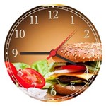 Ficha técnica e caractérísticas do produto Relógio de Parede Hambúrguer Restaurantes Decorar