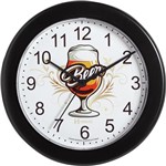 Ficha técnica e caractérísticas do produto Relógio de Parede Herweg Beer Preto 21CM 660064-034
