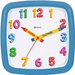 Ficha técnica e caractérísticas do produto Relógio De Parede Herweg Infantil Quadrado 660080-014 Azul Simba