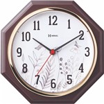 Ficha técnica e caractérísticas do produto Relógio de Parede Herweg Octógno Marrom e Dourado