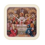 Ficha técnica e caractérísticas do produto Relógio De Parede Herweg Quadrado Santa Ceia 6696-032 Marfim