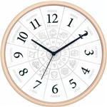 Ficha técnica e caractérísticas do produto Relógio De Parede Herweg Redondo Zodíaco 660084-324 Bege