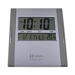 Ficha técnica e caractérísticas do produto Relógio de Parede Herweg Ref: 6474-071 Digital Cinza Metálico