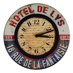 Ficha técnica e caractérísticas do produto Relógio de Parede Hotel de Lys 28cm