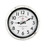 Ficha técnica e caractérísticas do produto Relógio de Parede Hotel Des Fleurs Branco em Metal - 30x6