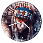 Ficha técnica e caractérísticas do produto Relógio De Parede índia Indígenas Decorações