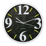 Ficha técnica e caractérísticas do produto Relógio de Parede Inova Preto com Borda Prata D156076 - 25,8cm