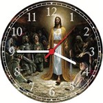 Ficha técnica e caractérísticas do produto Relógio de Parede Jesus Cristo Religiosidade Decorar