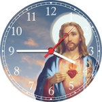 Ficha técnica e caractérísticas do produto Relógio De Parede Jesus Sagrado Coração Decorar