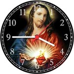 Ficha técnica e caractérísticas do produto Relógio de Parede Jesus Sagrado Coração Família