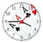 Relógio De Parede Jogos Baralho Pôquer Canastra