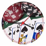 Ficha técnica e caractérísticas do produto Relógio de Parede Jogos Baralho Pôquer Canastra