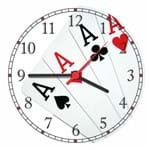 Ficha técnica e caractérísticas do produto Relógio De Parede Jogos Baralho Pôquer Canastra