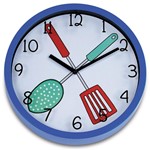 Relógio de Parede Kitchen 25Cm Azul Hauskraft