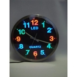 Ficha técnica e caractérísticas do produto Relógio De Parede Led Colorido Quartz