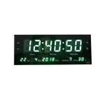 Ficha técnica e caractérísticas do produto Relógio de Parede Led Digital Calendario Alarme Verde 33cm