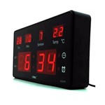 Ficha técnica e caractérísticas do produto Relógio de Parede Led Digital Le-2114 Lelong Temperatura Calendário Alarme