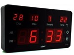Ficha técnica e caractérísticas do produto Relógio de Parede Led Digital Temperatura Calendário Alarme Lelong LE-2115
