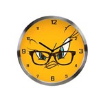 Ficha técnica e caractérísticas do produto Relógio de Parede Looney Tunes Tweety Big Face Amarelo em Alumínio - Urban - 30x4,2 Cm