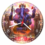 Ficha técnica e caractérísticas do produto Relógio de Parede Lord Ganesha Shiva Hinduísmo Religião
