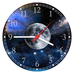 Ficha técnica e caractérísticas do produto Relógio De Parede Lua Espaço Universo Decorações