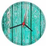 Ficha técnica e caractérísticas do produto Relógio De Parede Madeira Rústico Verde Decorações