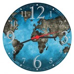 Ficha técnica e caractérísticas do produto Relógio de Parede Mapa Mundo Colorido Países Continentes Decorar - Vital