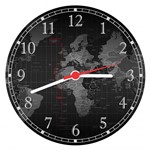 Relógio de Parede Mapa Mundo Países Continentes Decorações Interior - Vital