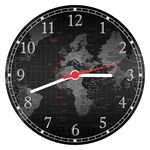 Ficha técnica e caractérísticas do produto Relógio De Parede Mapa Mundo Países Continentes