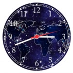 Relógio de Parede Mapa Mundo Universo - Vital