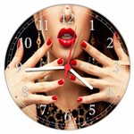 Ficha técnica e caractérísticas do produto Relógio de Parede Maquiagem Salão de Beleza Unhas Manicure - Vital Quadros