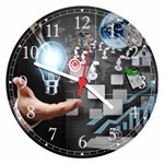 Ficha técnica e caractérísticas do produto Relógio de Parede Marketing Grandes Ideias Lâmpada