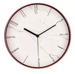 Ficha técnica e caractérísticas do produto Relógio de Parede Marmorizado Branco e Rose 30CM - Mart
